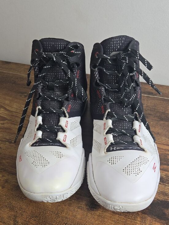 Under Armour Curry 2 Suit & Tie White Black High-Top Athletic Sneakers Sz 12.5 main image 5